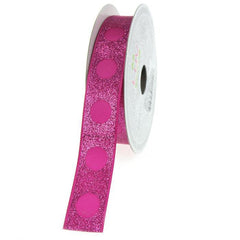 Glitter Ribbon with Satin Dots, 7/8-inch, 10-yard