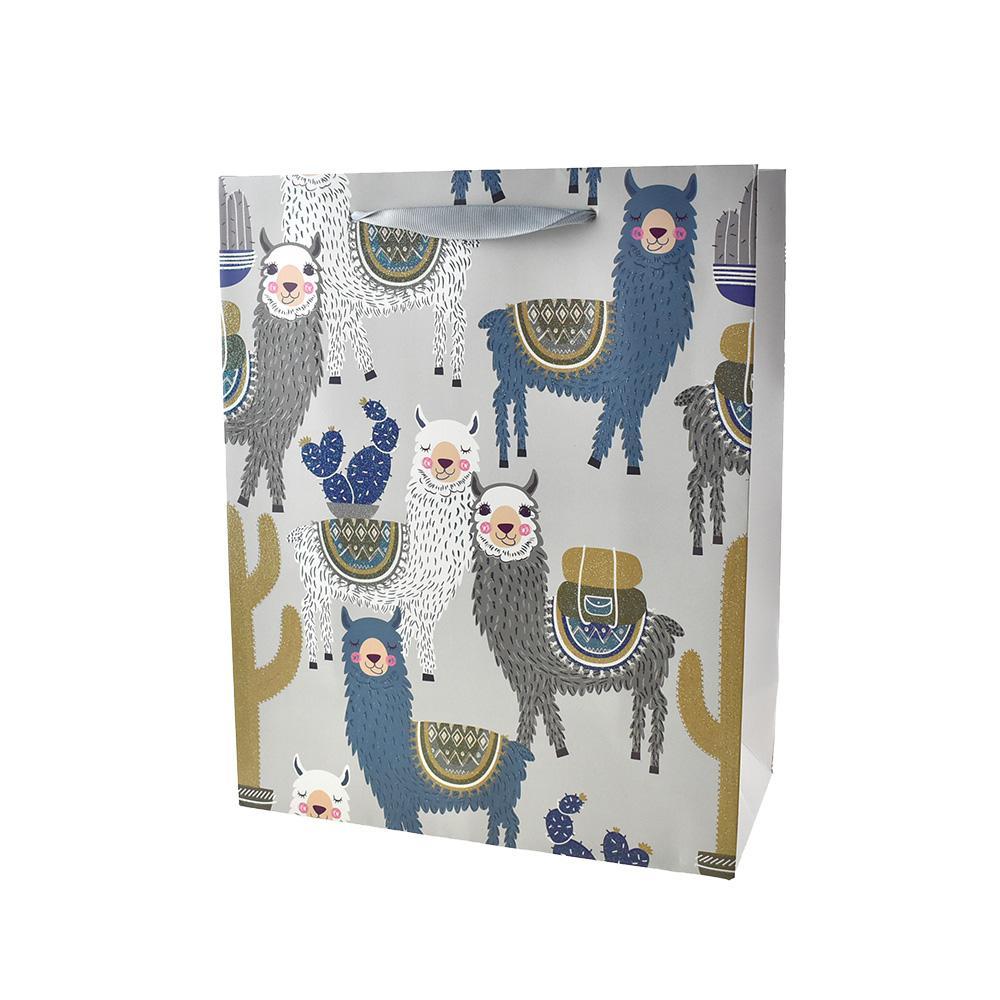 Llama and Cactus Gift Bag, 12-1/2-Inch