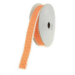 Gingham Picot-edge Polyester Ribbon, 7/8-inch, 25-yard