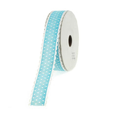 Polka Dot Picot-edge Polyester Ribbon, 7/8-Inch, 25 Yards
