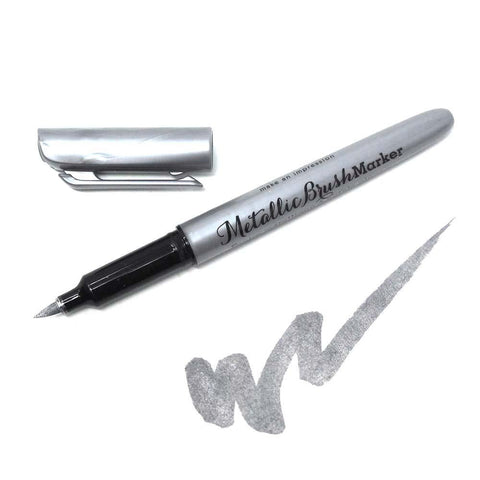 Metallic Silver Marker 6.8mm Fiber Brush, 5-Inch