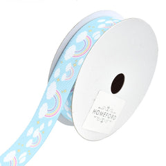 Rainbow Fluffy Cloud Grosgrain Ribbon, 7/8-Inch, 10-Yard