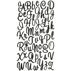 Glitter Cursive Alphabet Letter Stickers, 1-Inch, 50-Count