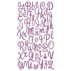 Glitter Cursive Alphabet Letter Stickers, 1-Inch, 50-Count