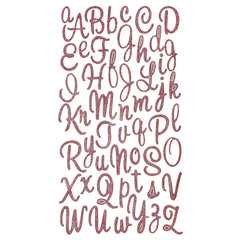 Glitter Cursive Alphabet Letter Stickers, 1-Inch, 50-Count