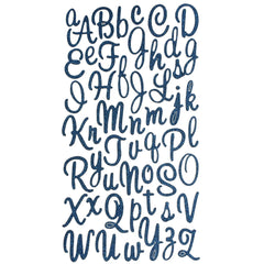 Glitter Cursive Alphabet Letter Stickers, 1-Inch, 50-Count