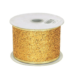 Glitter Christmas Ribbon Wired Edge, 2-1/2-Inch, 10 Yards