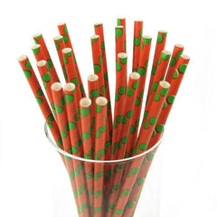 Large Dots Paper Straws, 7-3/4-inch, 25-Piece