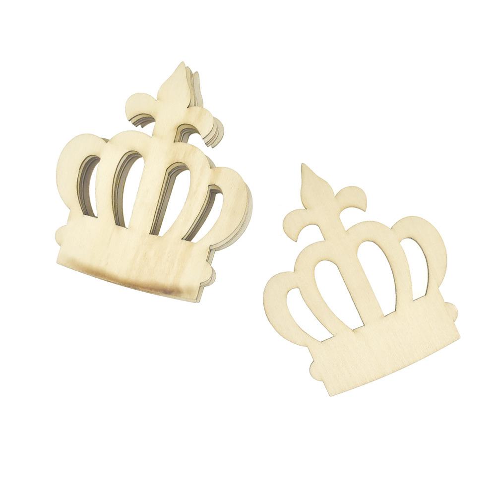 Royal Crown Wooden Cut-Outs, 3-1/2-Inch, 6-Count