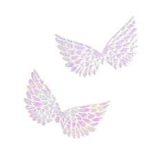 Holographic Embossed Angel Wing Party Favor Embellishments, 1-1/2-Inch, 6-Count