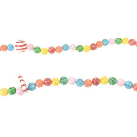 Multicolor Ball and Candy Cane Garland, 6-Feet
