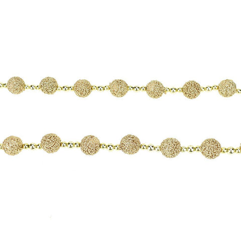 Gold Glitter Ball Garland, 8-1/2-Feet