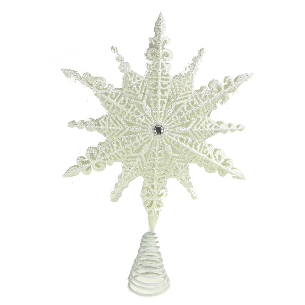 Ancient High Shine Star Tree Top, White, 11-Inch