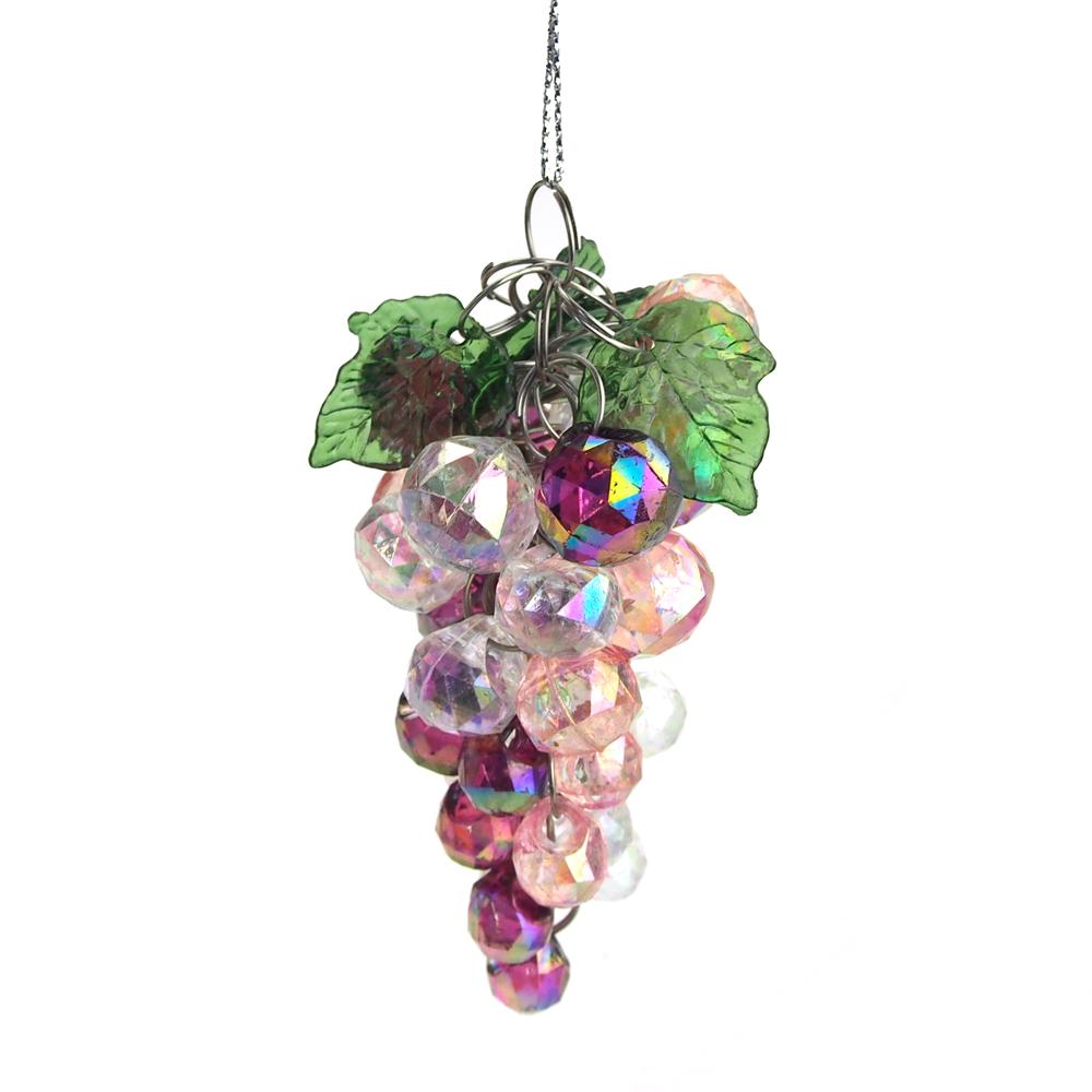 Iridescent Beaded Grape Cluster Christmas Tree Ornament, 3-1/2-Inch, 1-Piece