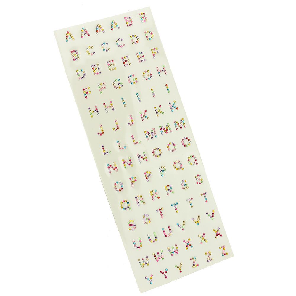 Rainbow Gemstone Alphabet Stickers, 3/4-Inch, 84-Piece