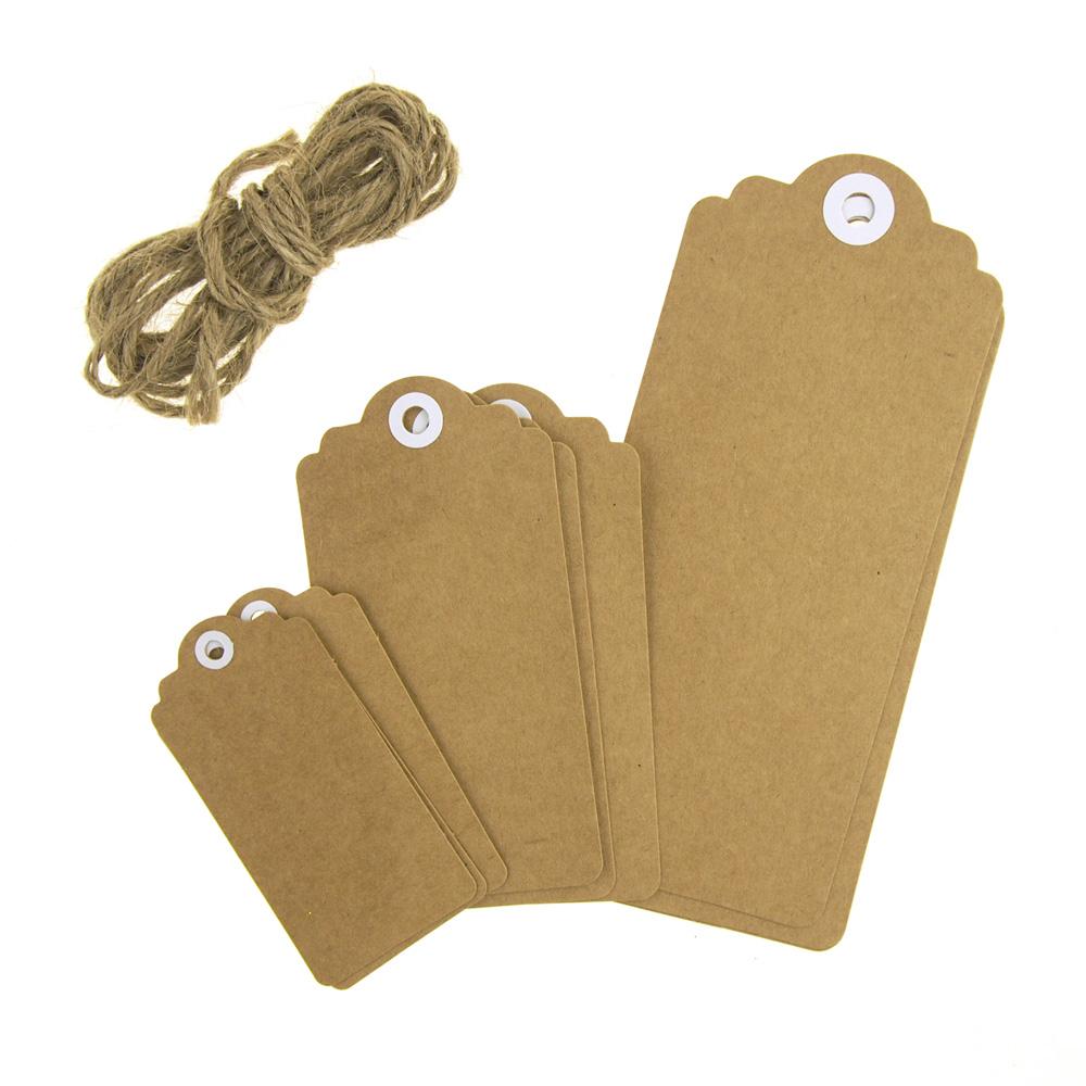 Kraft Paper Hang Tags with Twine, Natural, 9-Piece