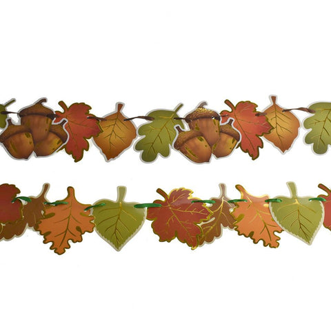 Fall Acorns and Leaves Banner, 5-Feet, 2-Piece