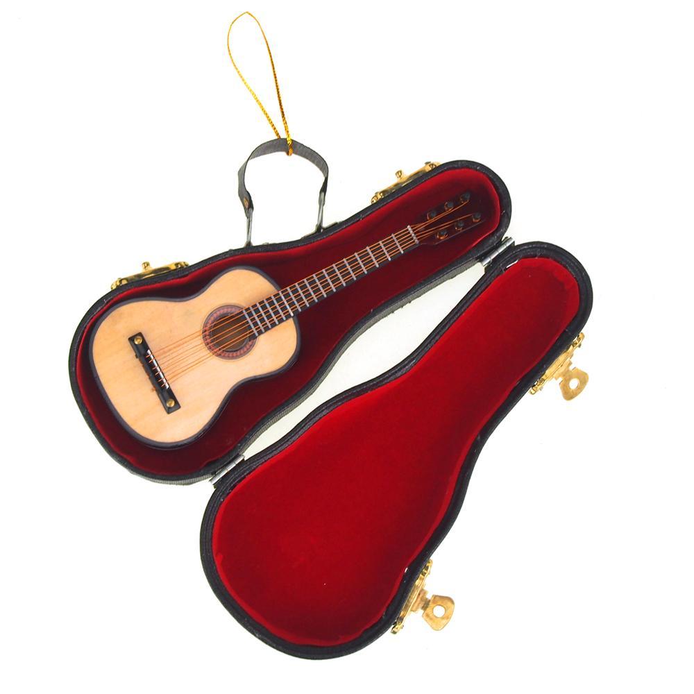 Wood Pearlized Guitar Christmas Tree Ornaments, 5-1/2-Inch, 1-Piece