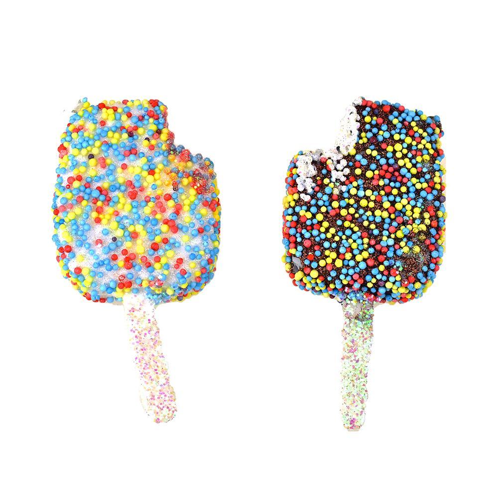 Styrofoam Ice Cream Pop With Sprinkles Ornaments, 5-3/4-Inch, 2-Piece