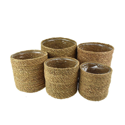 Round Hogla Basket Set, Natural, Assorted Sizes, 5-Piece