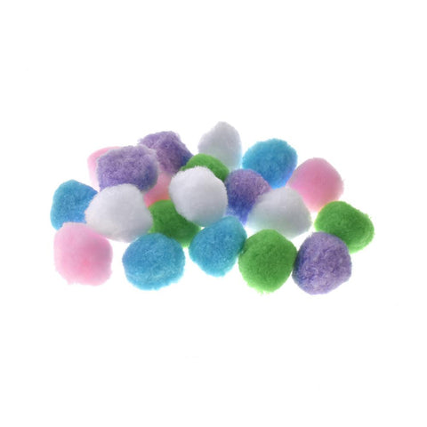 Small Fuzzy Craft Pom-Poms, Pastel Assortment, 1-1/4-Inch, 40-Piece