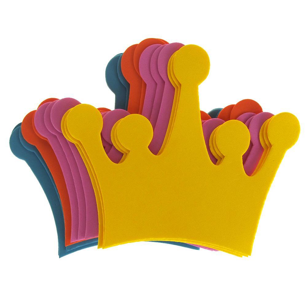 Royal Crown Foam Shapes, Assorted Color, 6-Inch, 12-Piece