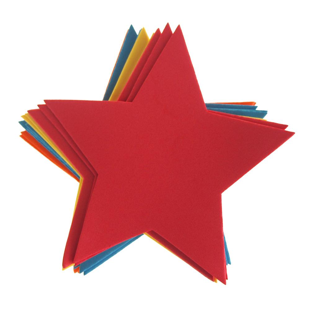 Star Foam Shapes, Assorted Color, 5-1/2-Inch, 12-Piece
