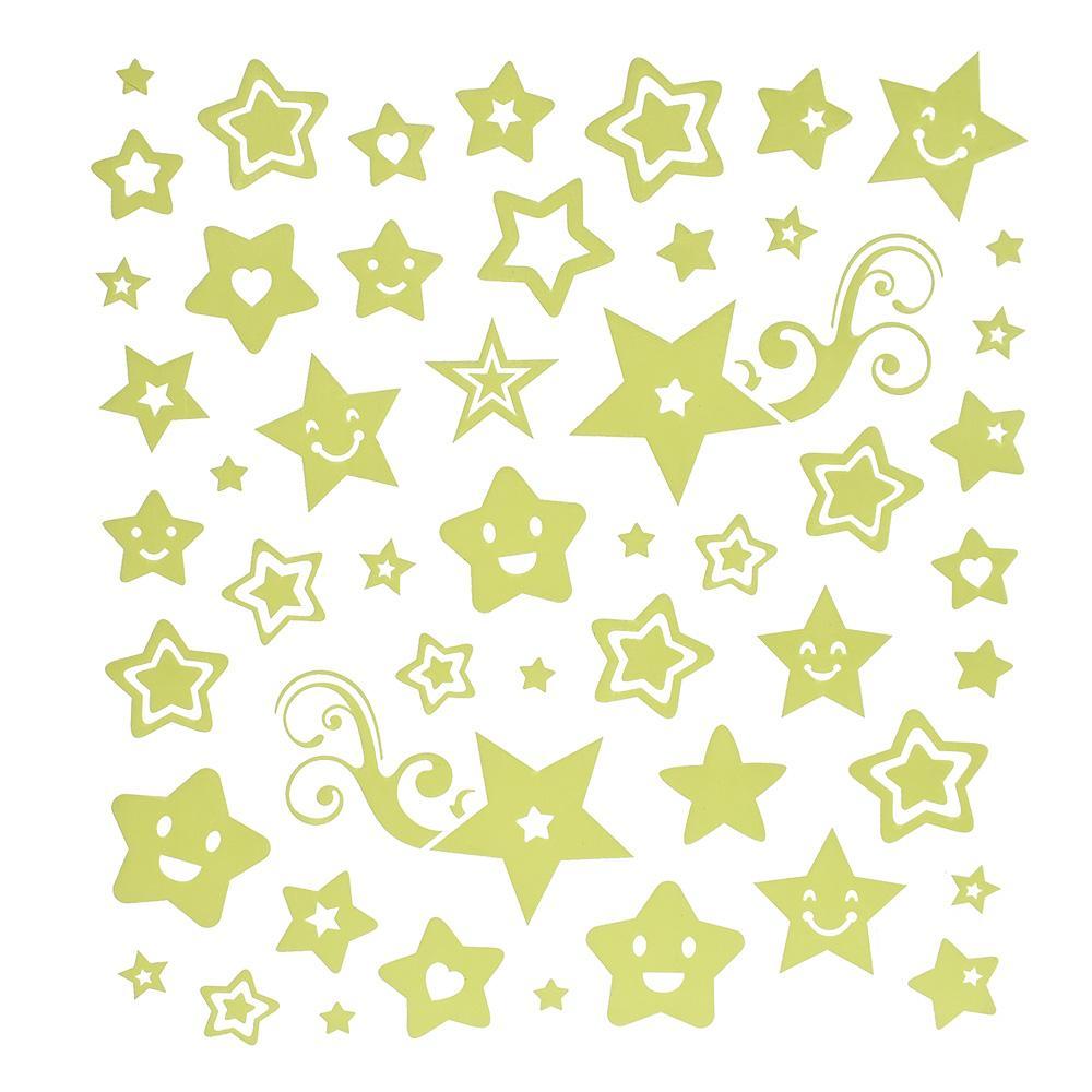 Glow In The Dark Star Stickers, 50-Piece