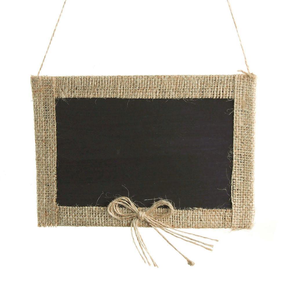 Hanging Chalkboard Frame with Burlap Border, 7-Inch