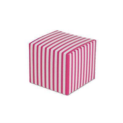 Striped Mini Paper Boxes, 2-inch, 12-Piece, Hot Pink/White