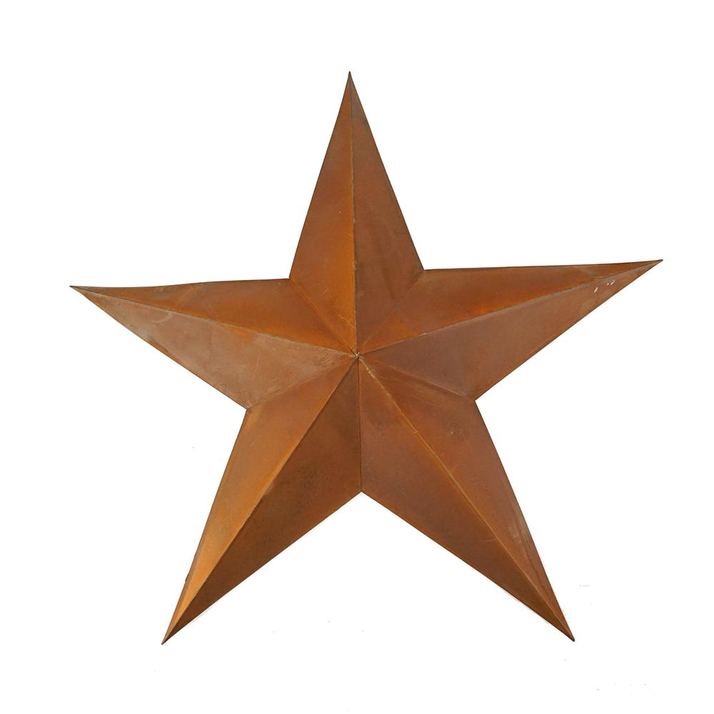 Metal Rusty Tin 3D Star Decor, Rust, 23-Inch