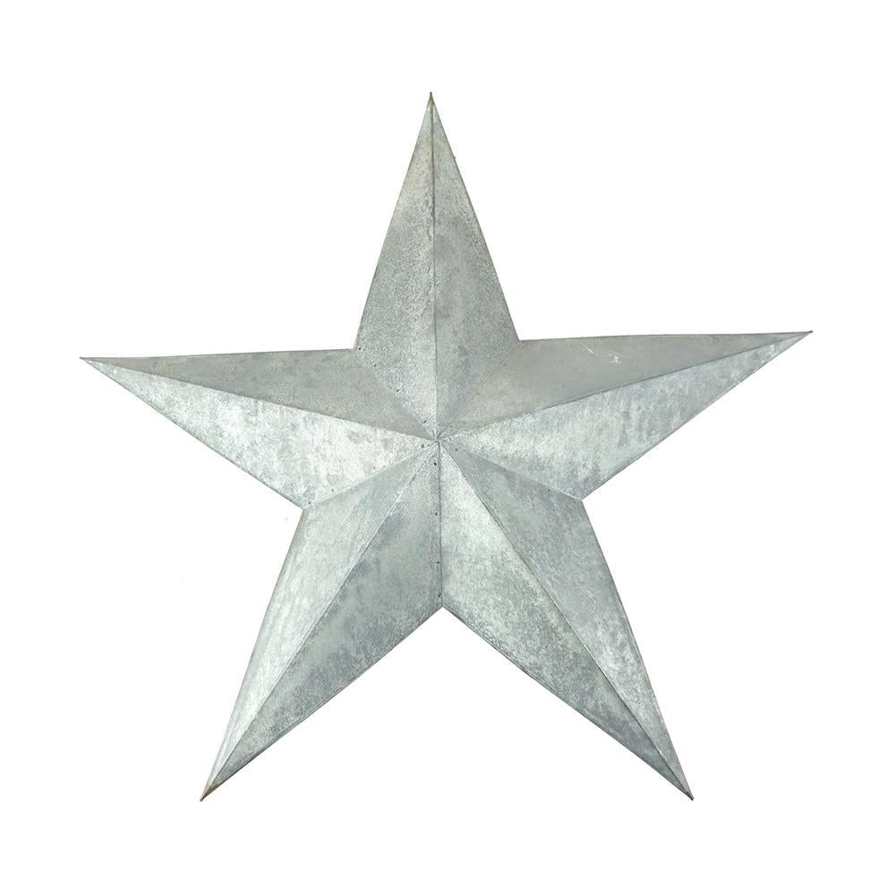 Galvanized Five Point Star Decor, Gray, 23-Inch