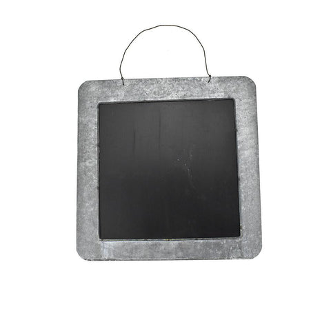 Hanging Metal Chalkboard, Gray, 14-1/2-Inch