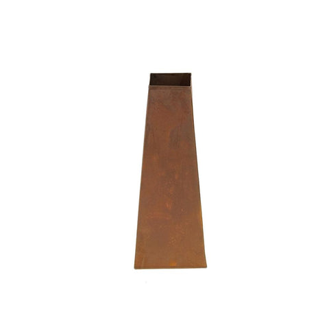 Metal Flower Trapezoid, Rust, 10-Inch