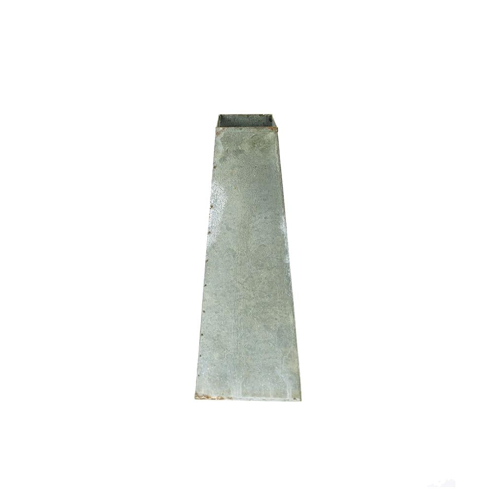 Metal Flower Trapezoid, Gray, 10-Inch