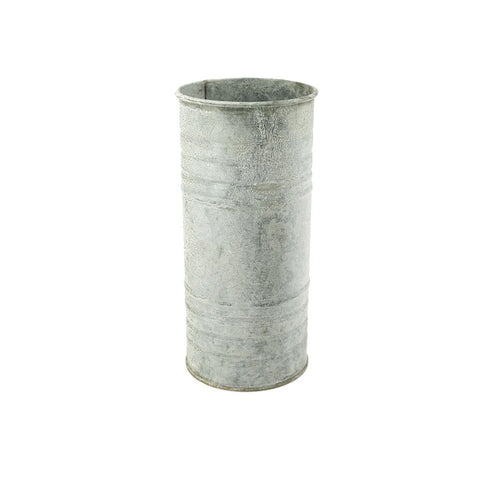 Medium Metal Pillar Candle Holder and Vase, Gray, 7-Inch