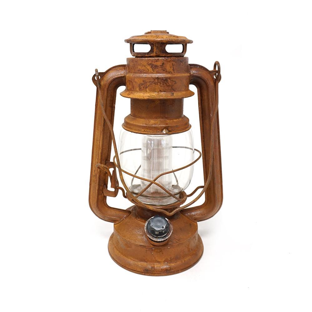 Rusty Battery Operated Lantern, 9-1/2-Inch