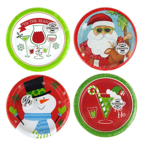 Christmas Print Paper Party Plates, 6-7/8-inch, 8-Piece