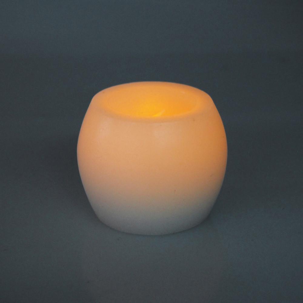Flameless Frosted Candle LED Light, Ivory, 2-Inch x 2-Inch