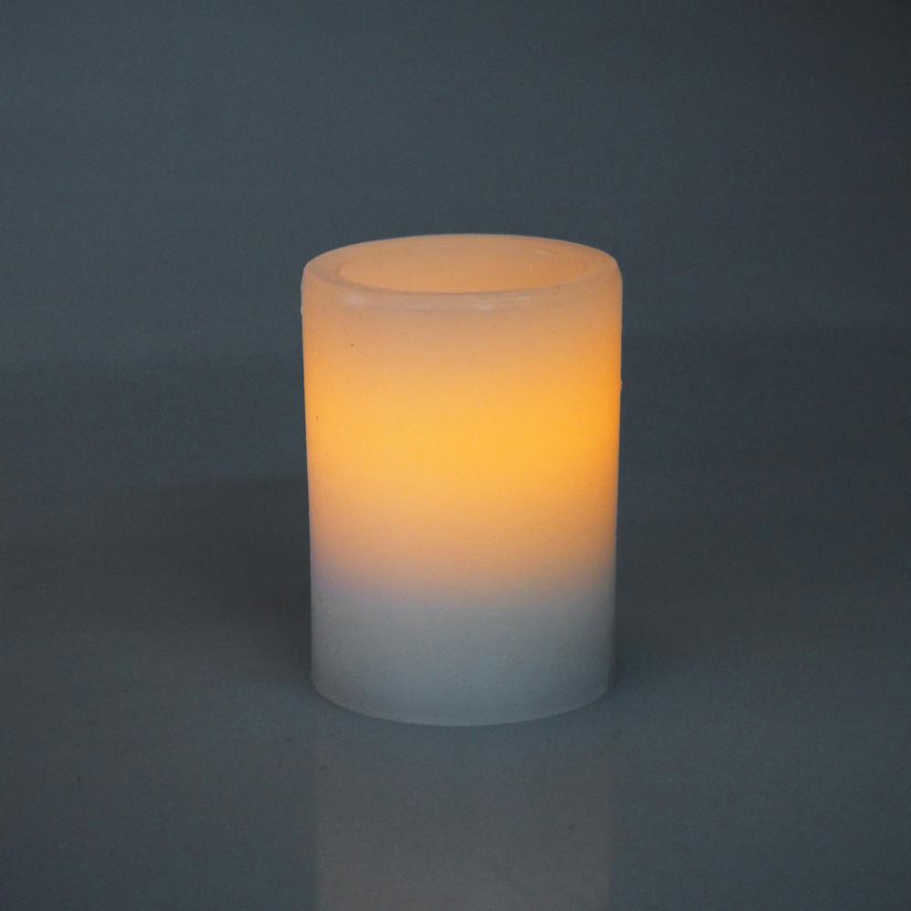 Flameless Frosted Candle LED Light, Ivory, 3-Inch x 2-Inch