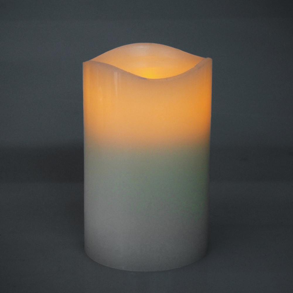 Flameless Frosted Candle LED Light, Ivory, 5-Inch x 3-Inch
