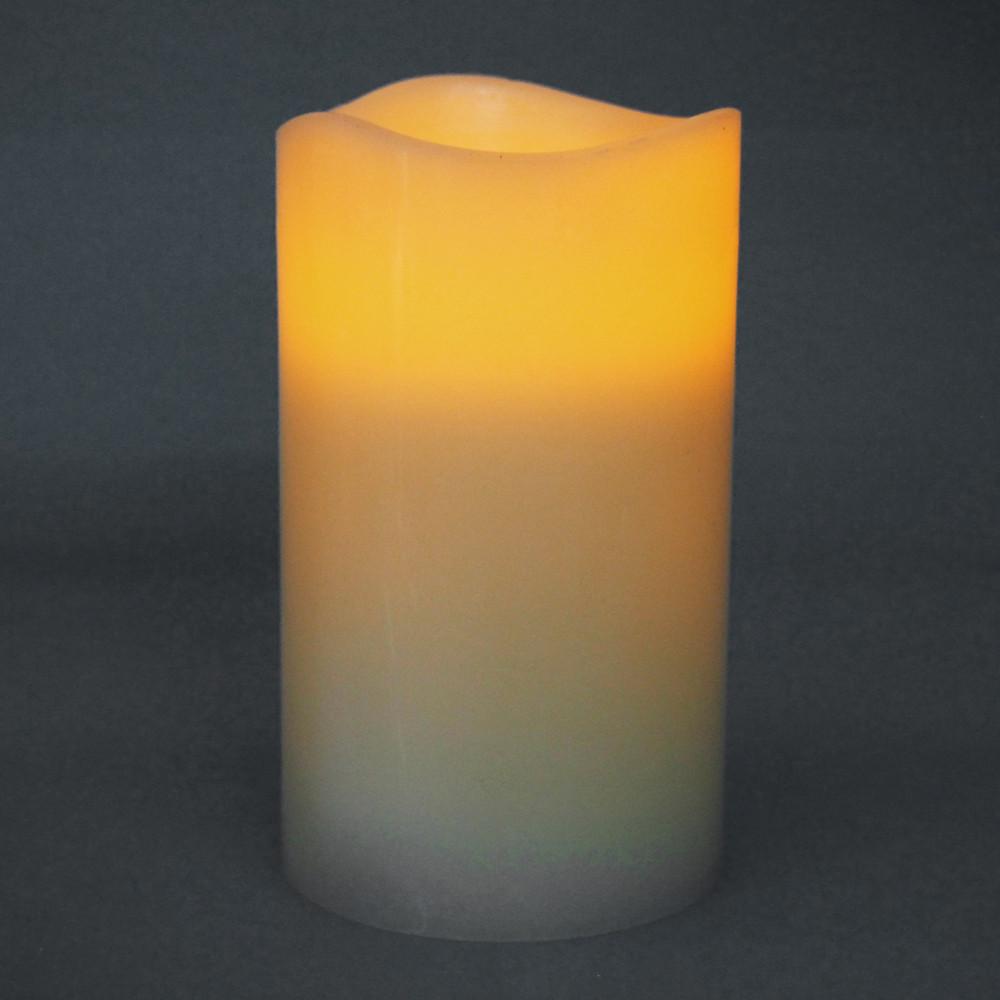 Flameless Frosted Candle LED Light, Ivory, 6-Inch x 3-Inch