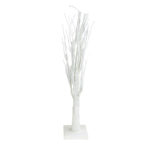 LED Glitter Branched Out Winter Tree Holiday Decor, White, 26-Inch