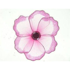 Organza Glitter Nylon, Mini Flower, 2-inch, 12-Piece