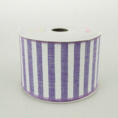 White Bold Lines Canvas Ribbon, 2-1/2-Inch, 10 Yards