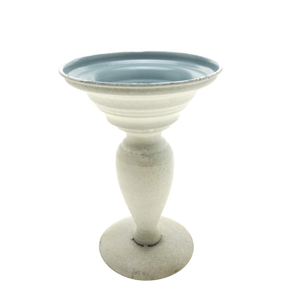 Metal Candle Holder Stand Centerpiece, White, 7-Inch