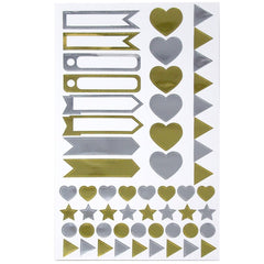 Assorted Shape and Pennant Label Scrapbooking Stickers, 6-Sheet