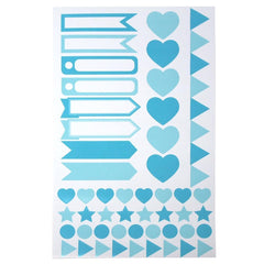 Assorted Shape and Pennant Label Scrapbooking Stickers, 6-Sheet