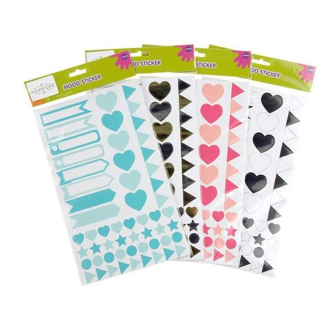 Assorted Shape and Pennant Label Scrapbooking Stickers, 6-Sheet