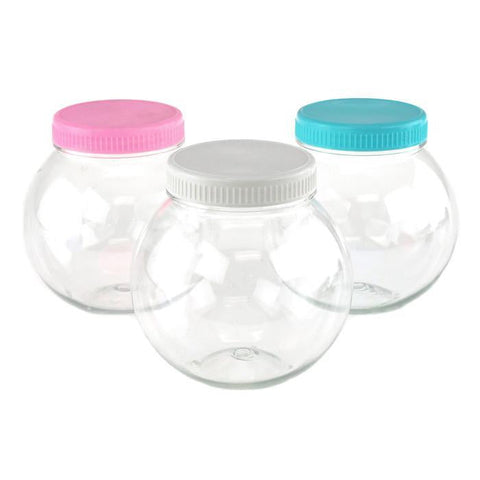 Plastic Round Favor Container with Lid, 4-Inch, Medium